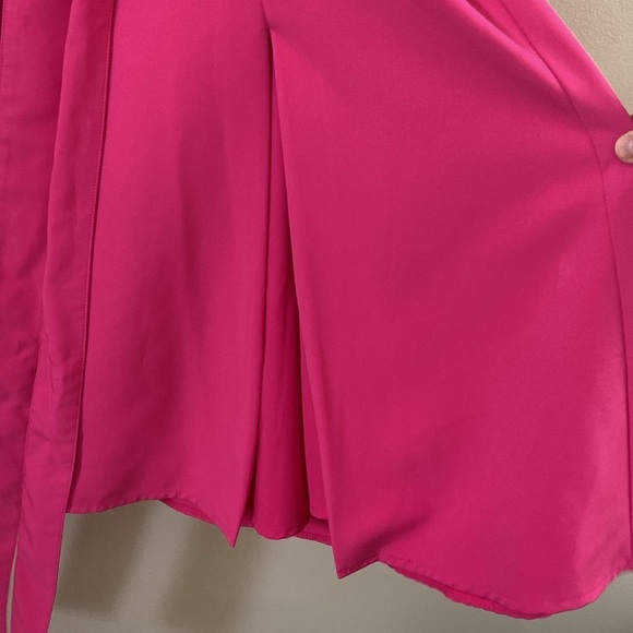 Black Halo - Pandora Faux Wrap Belted Hot Pink Dress - Picture 12 of 16